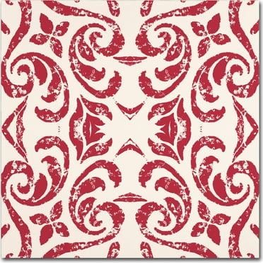 Trademark Fine Art "Damask Red" Canvas Art by Color Bakery