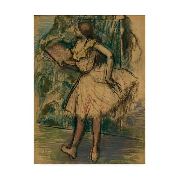 Trademark Fine Art 'Dancer With A Fan' Canvas Art by Edgar Degas