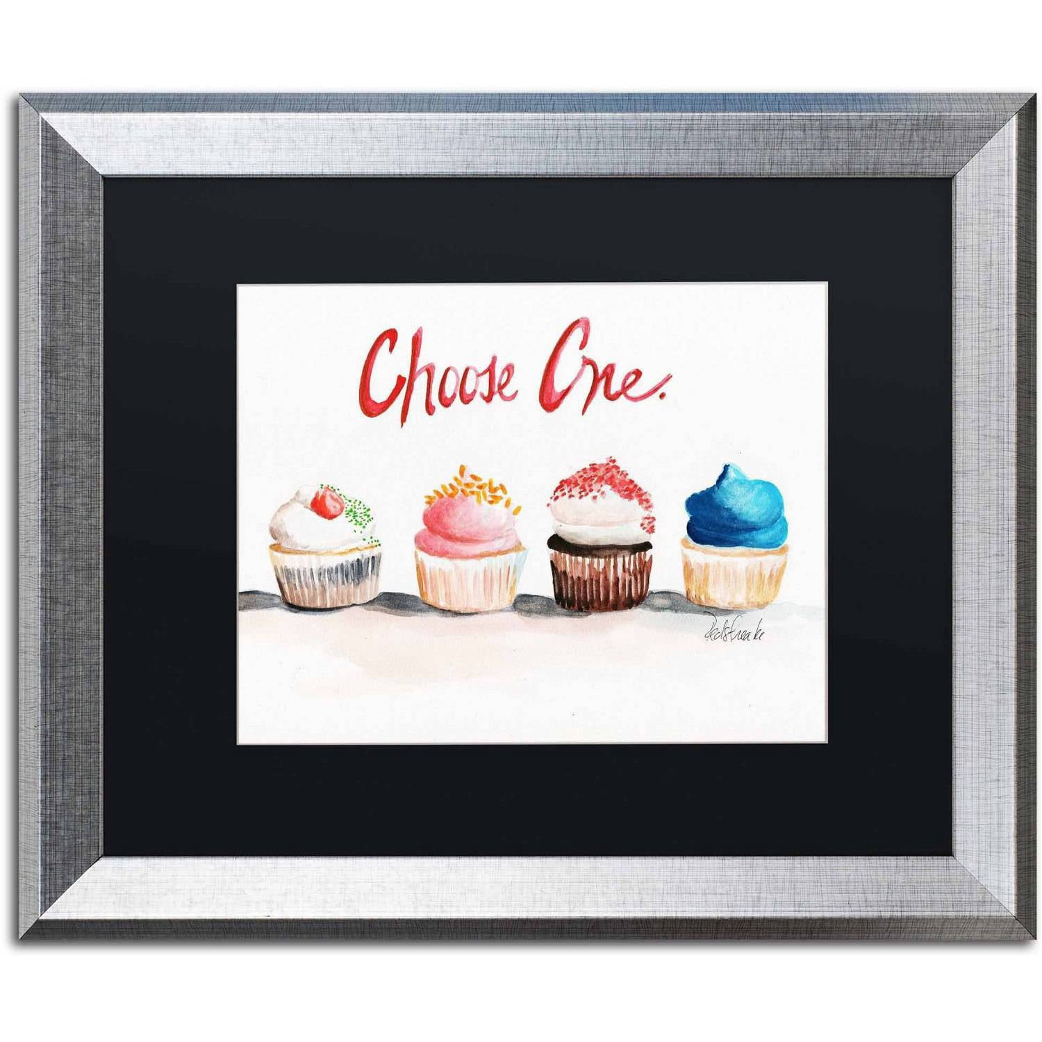 Trademark Fine Art "Dans la Ferme Cow" Canvas Art by Jennifer Redstreake Black Matte, Silver Frame