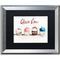 Trademark Fine Art "Dans la Ferme Cow" Canvas Art by Jennifer Redstreake Black Matte, Silver Frame