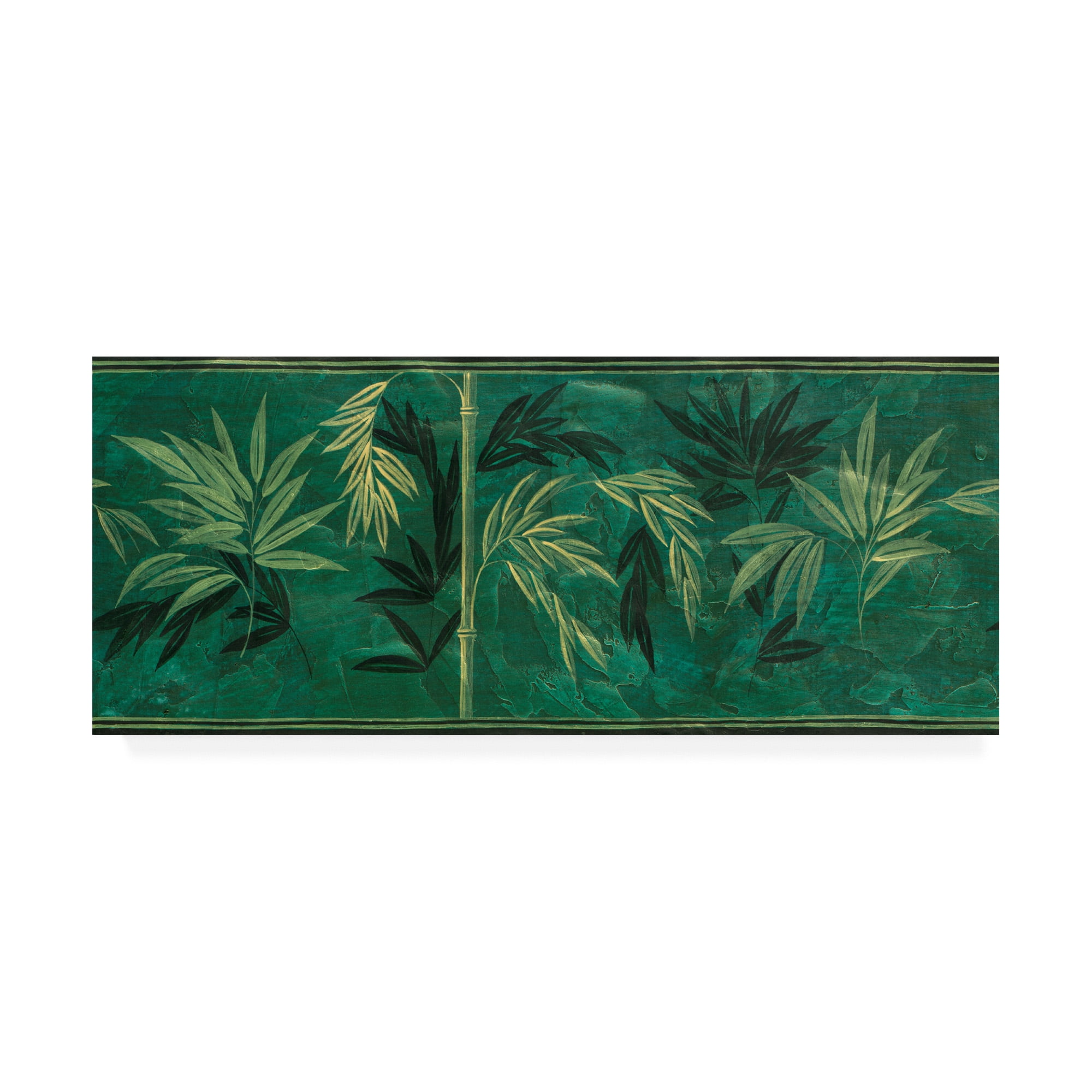 Dark Teal Bamboo Abstract Canvas Art with Hidden Frame