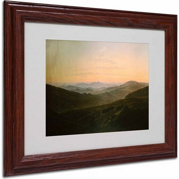 Trademark Fine Art "Dawn" Canvas Art by Caspar David Friedrich, Wood Frame