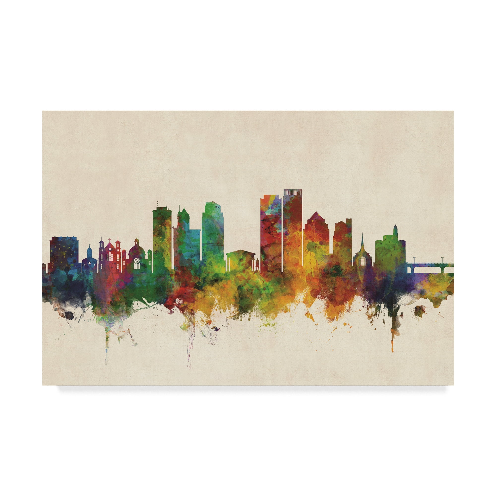 Trademark Fine Art 'Dayton Ohio Skyline' Canvas Art by Michael Tompsett