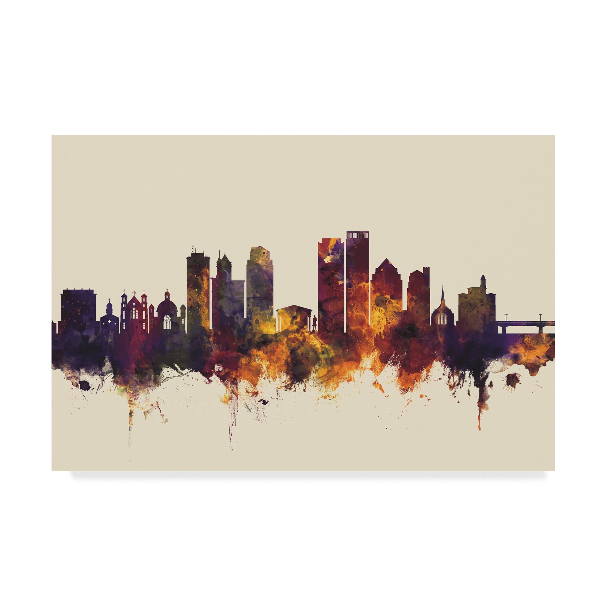 Trademark Fine Art 'Dayton Ohio Skyline III' Canvas Art by Michael Tompsett