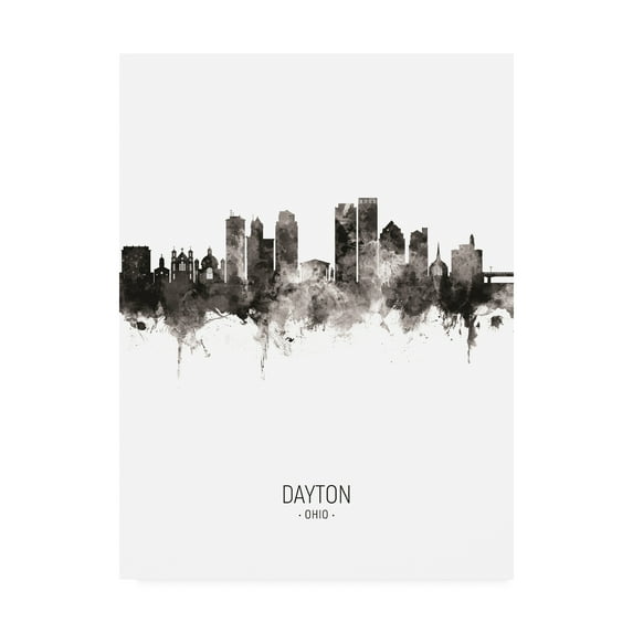 Trademark Fine Art 'Dayton Ohio Skyline Portrait II' Canvas Art by Michael Tompsett