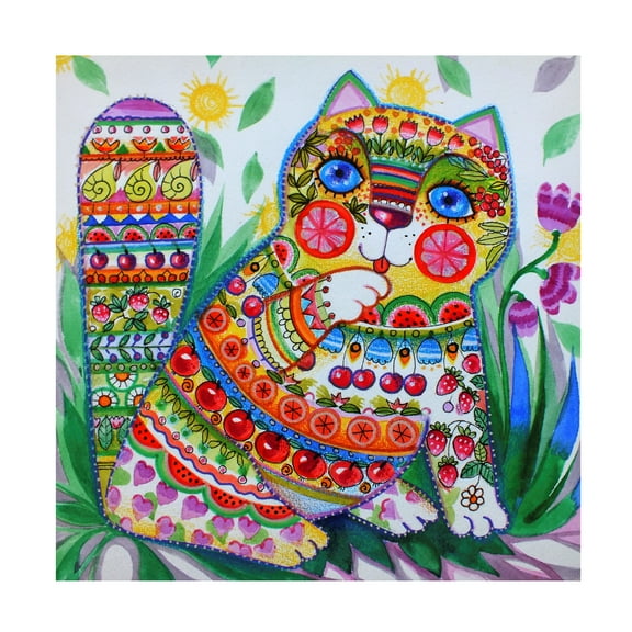Trademark Fine Art 'Deco Cat' Canvas Art by Oxana Ziaka