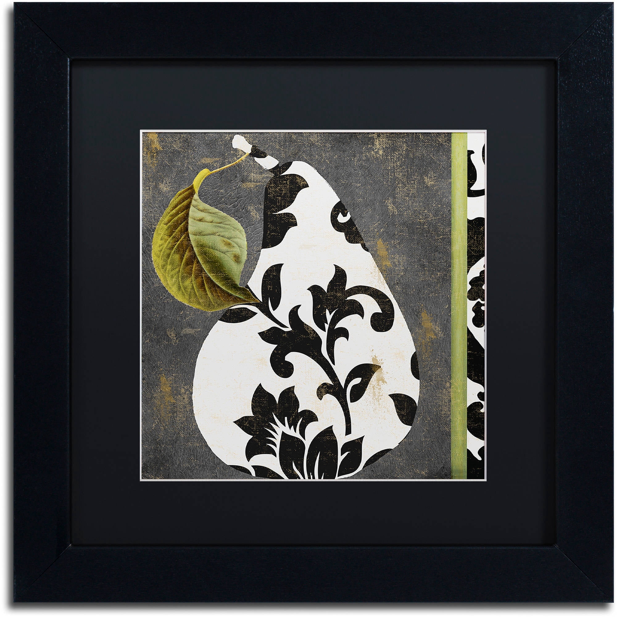 Trademark Fine Art "Decorative Pear I" Canvas Art by Color Bakery Black Matte, Black Frame