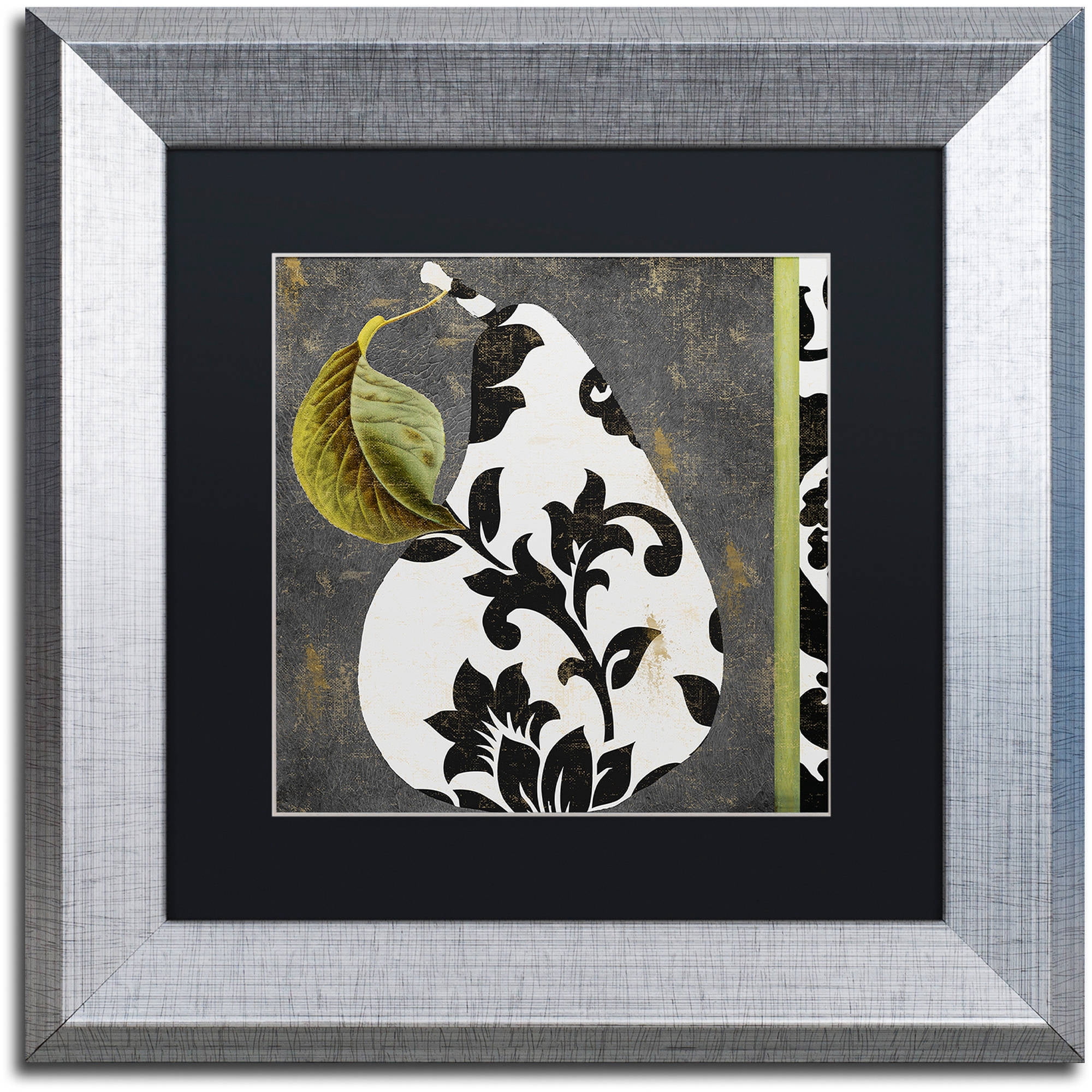 Trademark Fine Art "Decorative Pear I" Canvas Art by Color Bakery Black Matte, Silver Frame