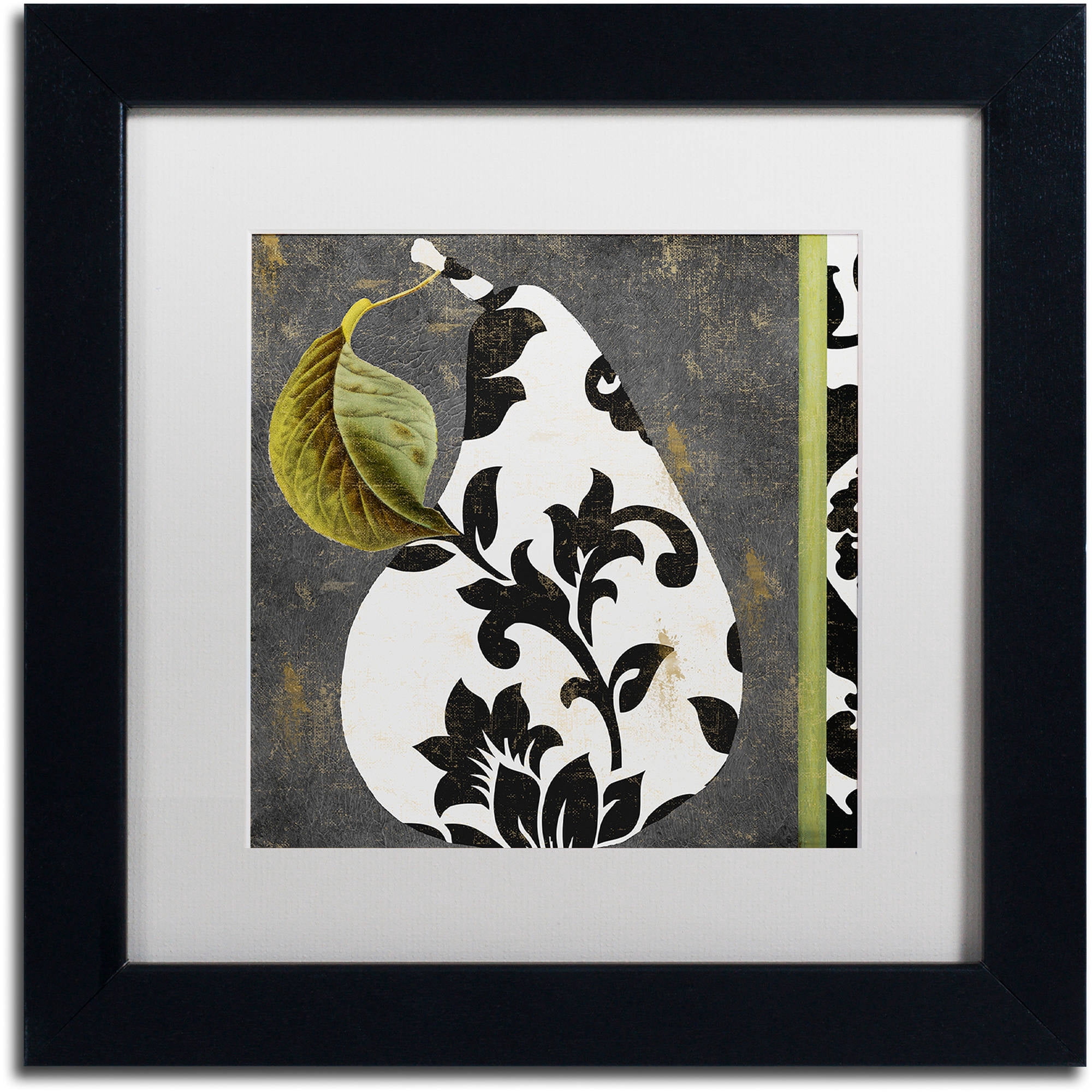 Trademark Fine Art "Decorative Pear I" Canvas Art by Color Bakery White Matte, Black Frame
