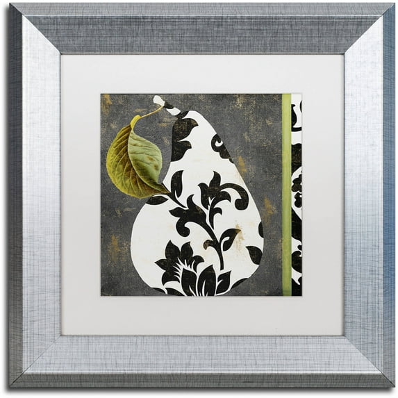 Trademark Fine Art "Decorative Pear I" Canvas Art by Color Bakery White Matte, Silver Frame