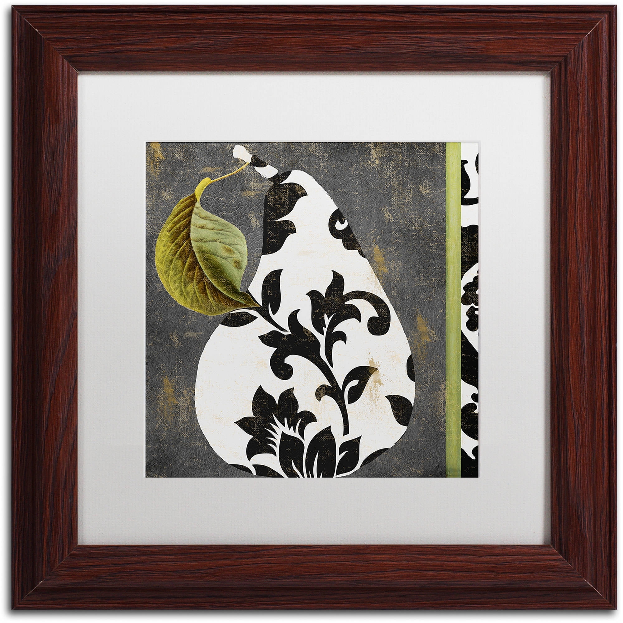 Trademark Fine Art "Decorative Pear I" Canvas Art by Color Bakery White Matte, Wood Frame