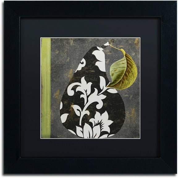 Trademark Fine Art "Decorative Pear II" Canvas Art by Color Bakery Black Matte, Black Frame