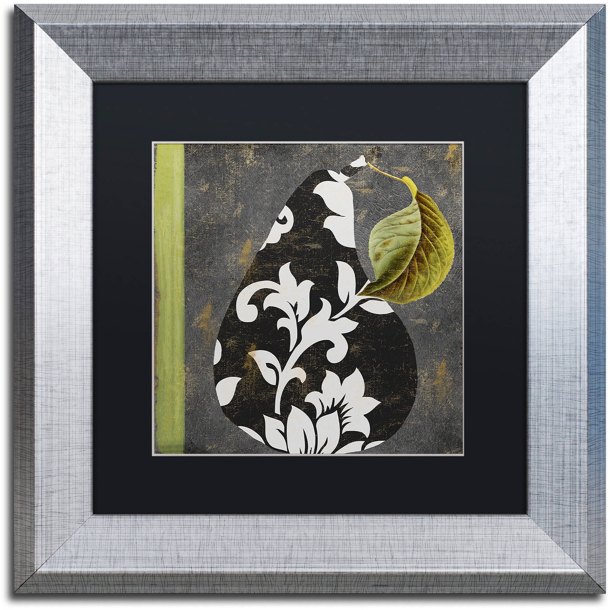 Trademark Fine Art "Decorative Pear II" Canvas Art by Color Bakery Black Matte, Silver Frame