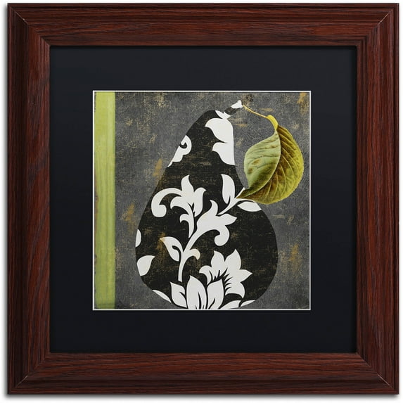 Trademark Fine Art "Decorative Pear II" Canvas Art by Color Bakery Black Matte, Wood Frame