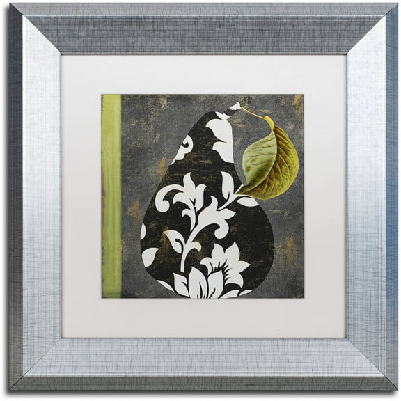 Trademark Fine Art "Decorative Pear II" Canvas Art by Color Bakery White Matte, Silver Frame