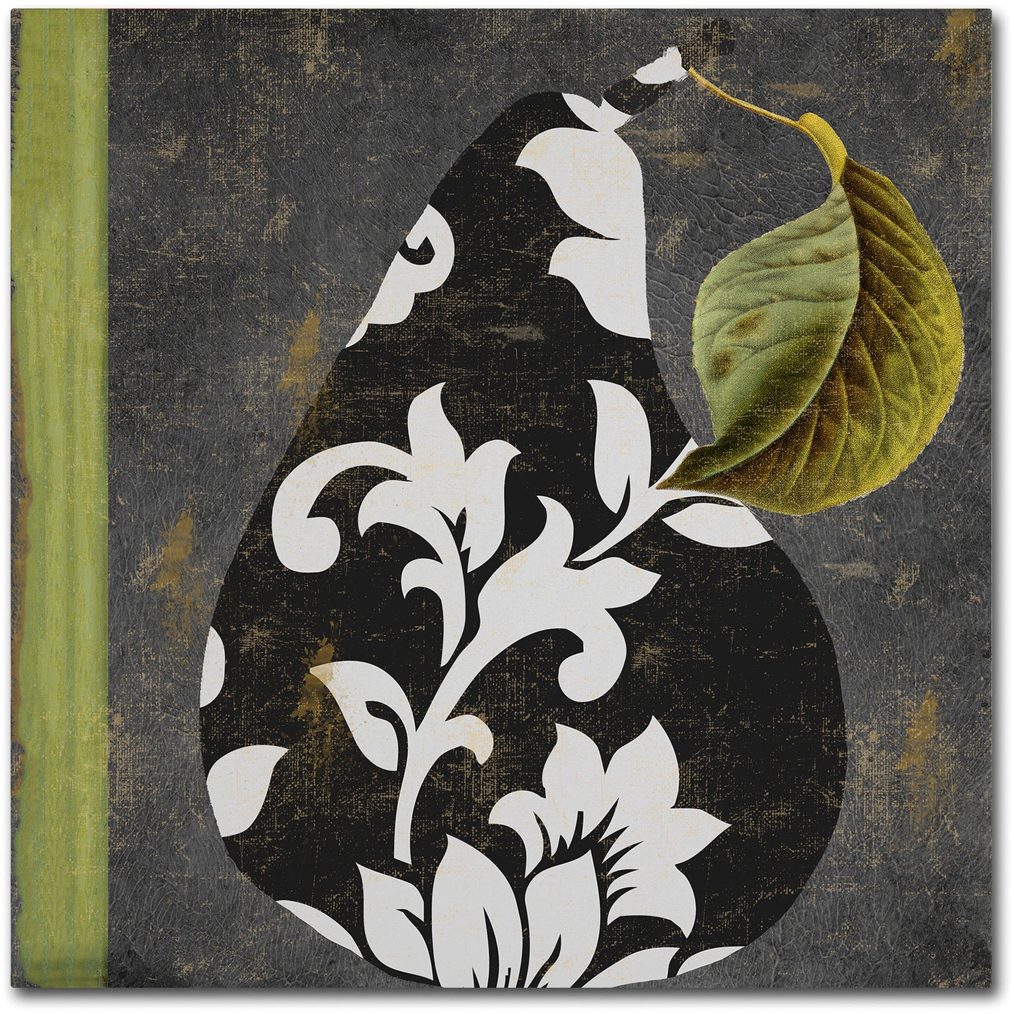 Framed Abstract Black and White Pear Canvas Art