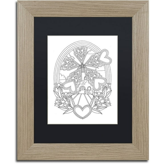 Trademark Fine Art "Decorative Windmill" Canvas Art by Hello Angel, Black Matte, Birch Frame