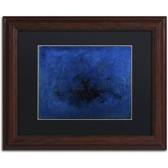 Trademark Fine Art "Deep Blue" Canvas Art by Joarez, Black Matte, Wood Frame