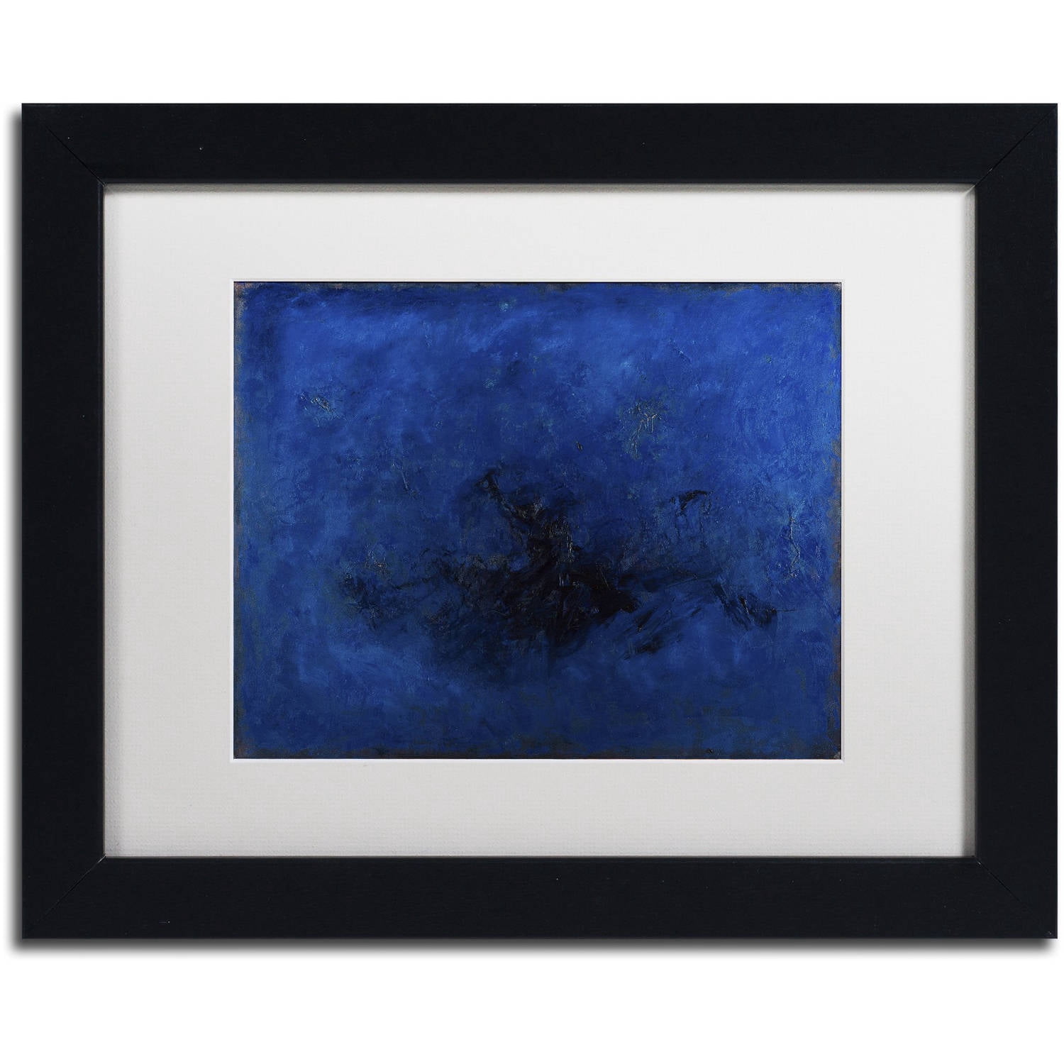 Trademark Fine Art "Deep Blue" Canvas Art by Joarez, White Matte, Black Frame