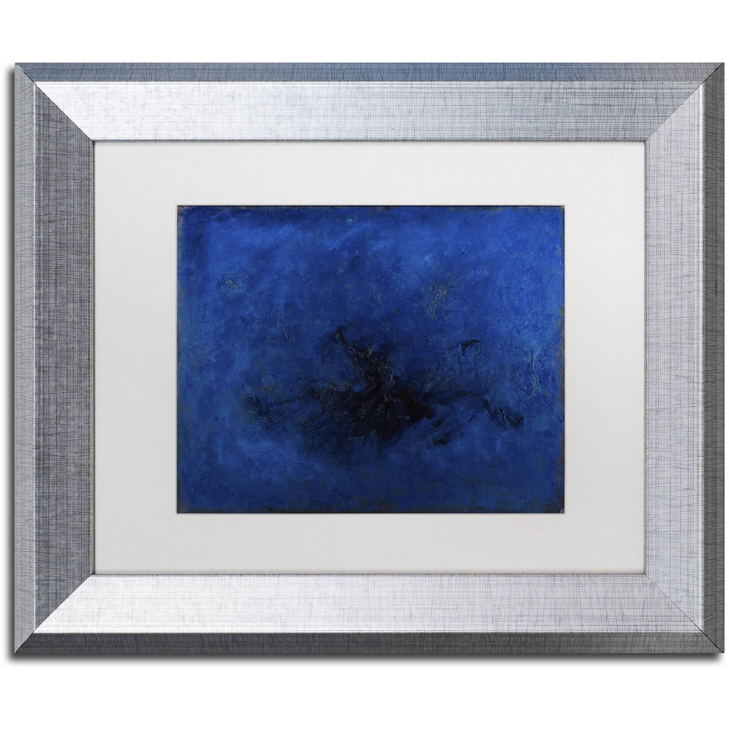 Trademark Fine Art "Deep Blue" Canvas Art by Joarez, White Matte, Silver Frame