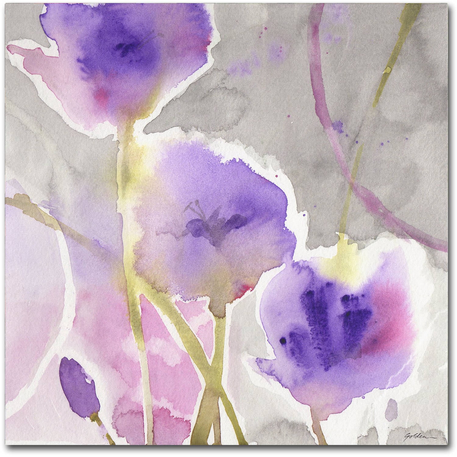 Trademark Fine Art "Deep Purple" Canvas Art by Sheila Golden