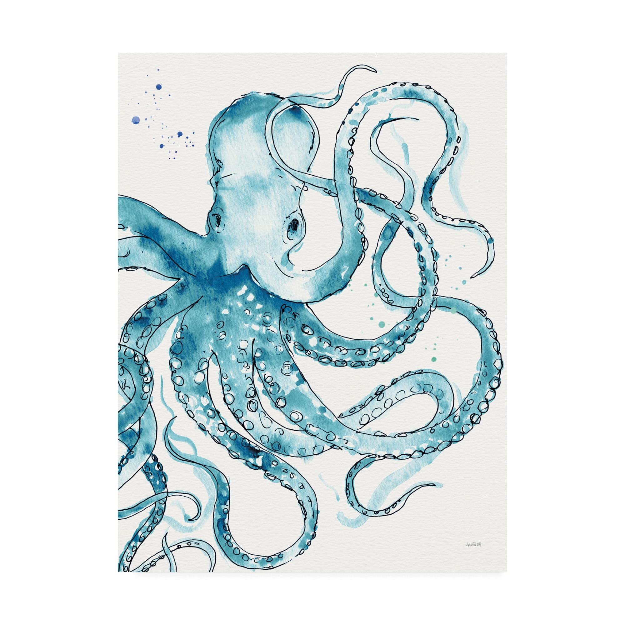 Trademark Fine Art 'Deep Sea VIII v2 Teal' Canvas Art by Anne Tavoletti