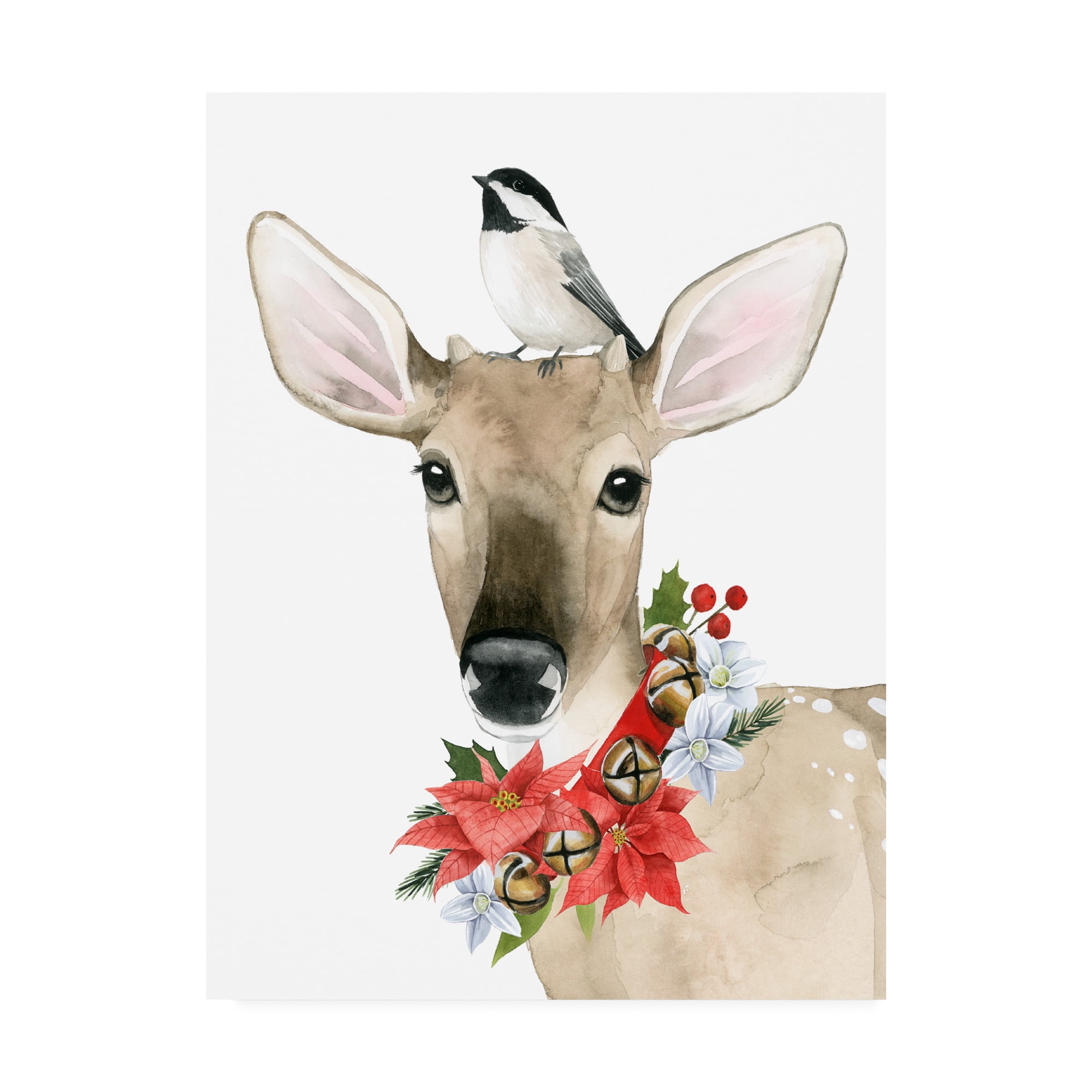 Trademark Fine Art 'Deer Christmas II' Canvas Art by Grace Popp