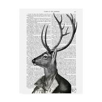 Trademark Fine Art 'Deer Portrait 2' Canvas Art by Fab Funky