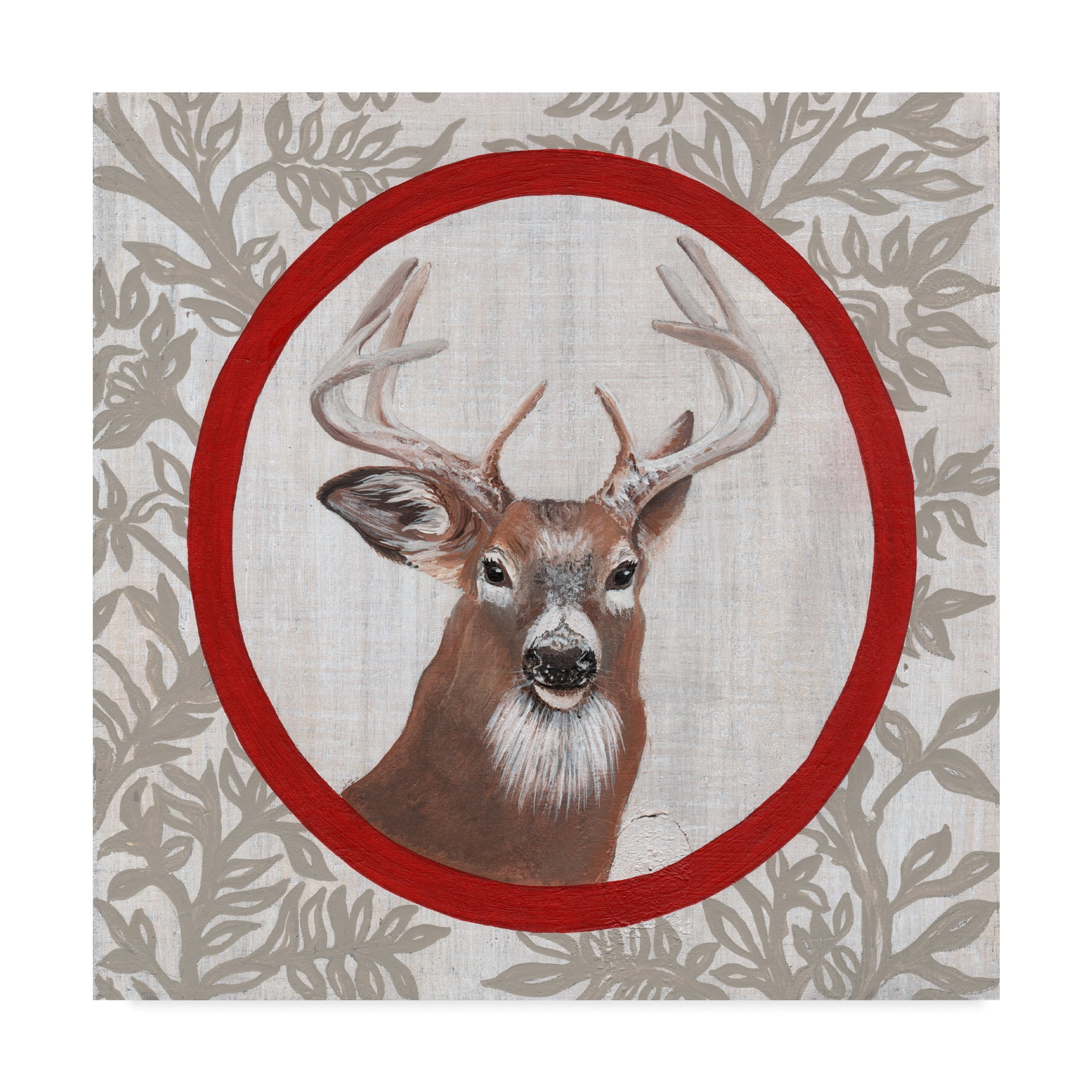 Trademark Fine Art 'Deer Portrait Red' Canvas Art by Gigi Begin