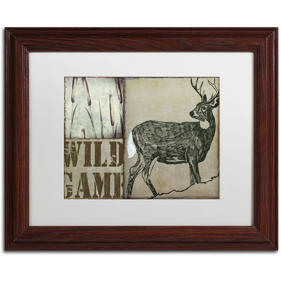 Trademark Fine Art "Deer with White Tail" Canvas Art by Color Bakery White Matte, Wood Frame