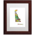 thumbnail image 1 of Trademark Fine Art "Delaware State Map-1" Canvas Art by Marlene Watson, White Matte, Wood Frame, 1 of 2