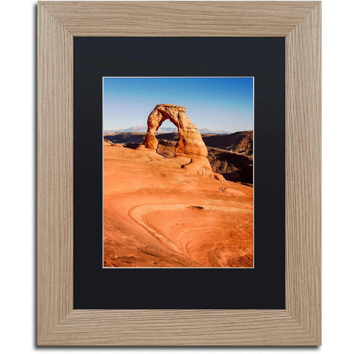Trademark Fine Art "Delicate Arch" Canvas Art by Michael Blanchette Photography Black Matte, Birch Frame