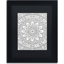 Trademark Fine Art "Delightful Mandala" Canvas Art by Hello Angel, Black Matte, Black Frame