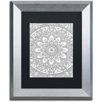Trademark Fine Art "Delightful Mandala" Canvas Art by Hello Angel, Black Matte, Silver Frame