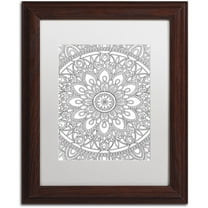 Trademark Fine Art "Delightful Mandala" Canvas Art by Hello Angel, White Matte, Wood Frame