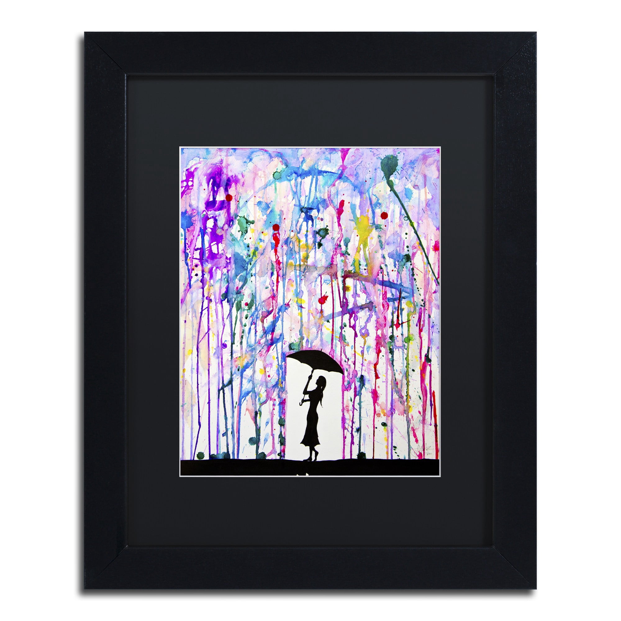 Trademark Fine Art 'Deluge' Canvas Art by Marc Allante, Black Matte, Black Frame