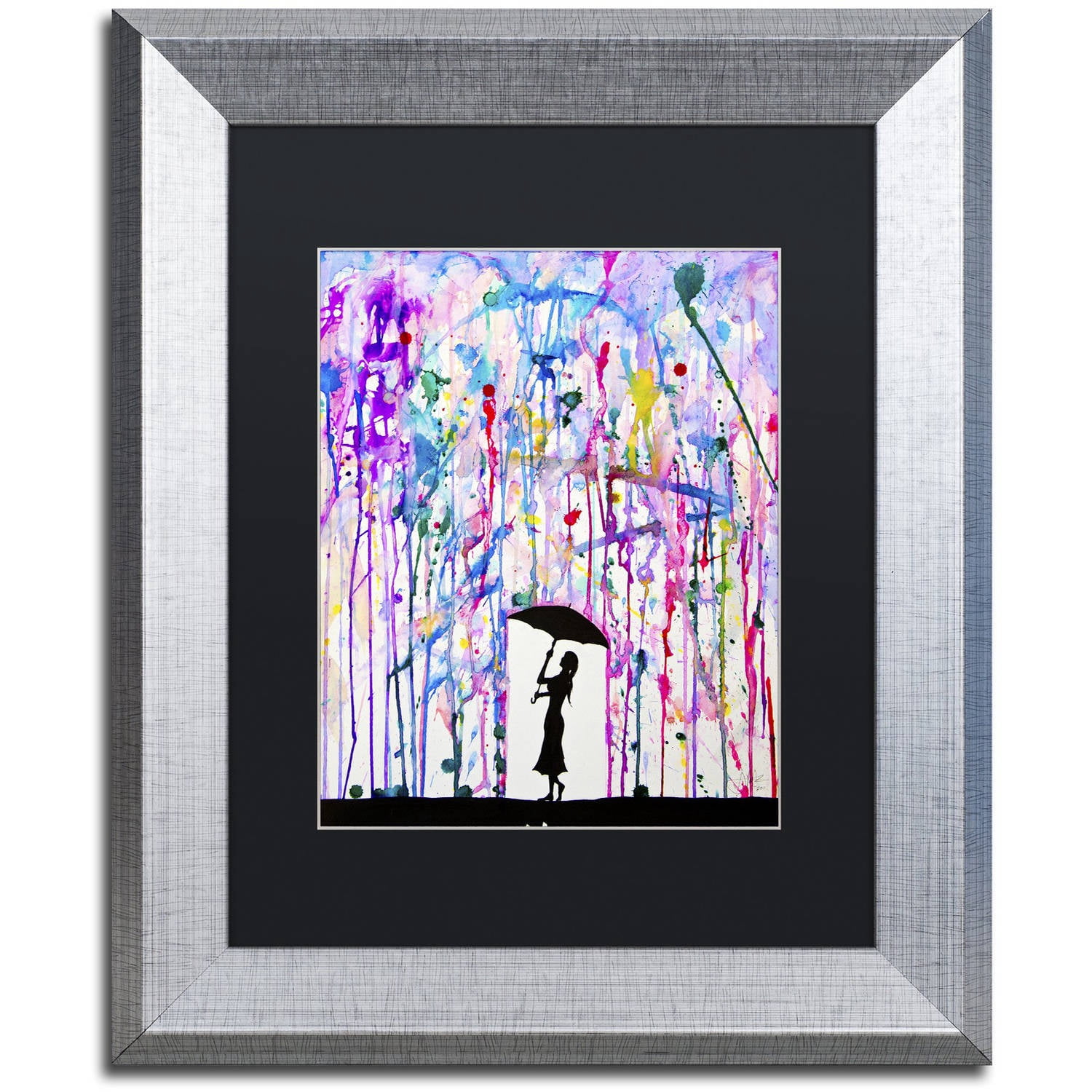 Trademark Fine Art 'Deluge' Canvas Art by Marc Allante, Black Matte, Silver Frame