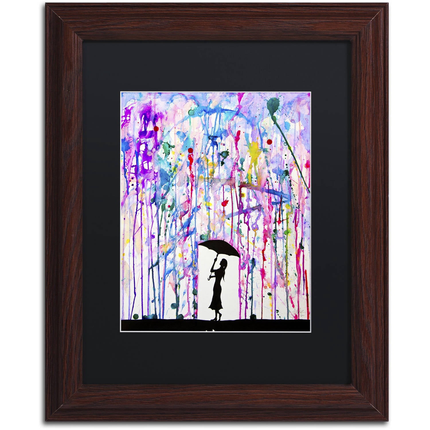 Trademark Fine Art 'Deluge' Canvas Art by Marc Allante, Black Matte, Wood Frame