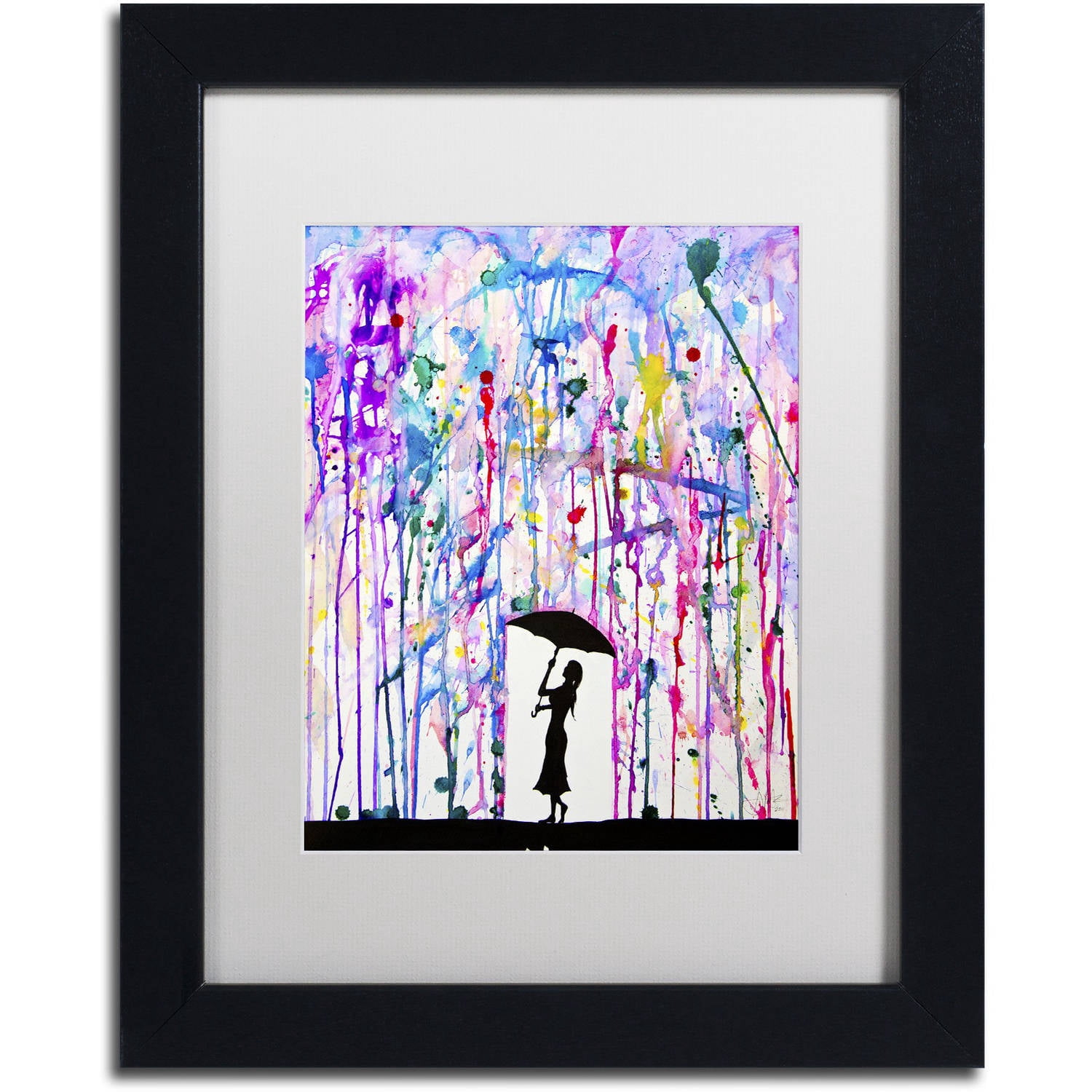 Trademark Fine Art 'Deluge' Canvas Art by Marc Allante, White Matte, Black Frame