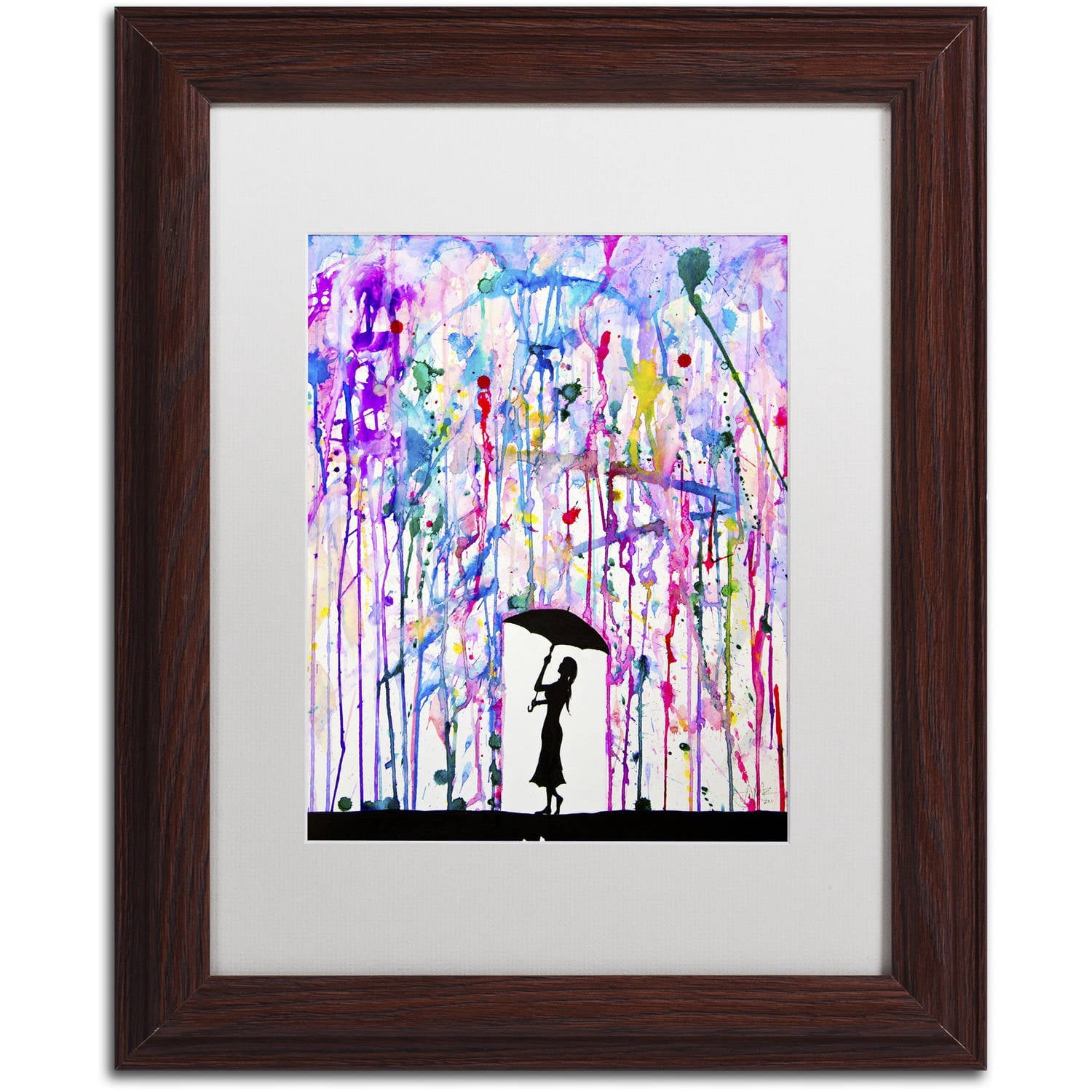 Trademark Fine Art 'Deluge' Canvas Art by Marc Allante, White Matte, Wood Frame