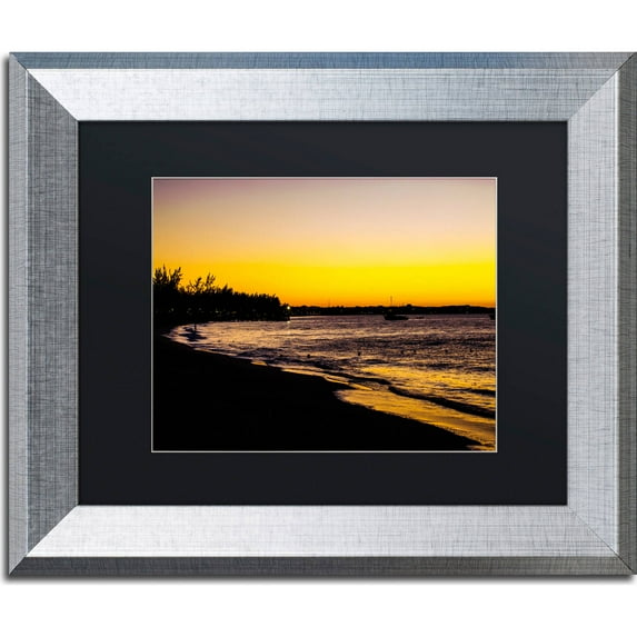 Trademark Fine Art "Deluxe Sunset" Canvas Art by Yale Gurney, Black Matte, Silver Frame