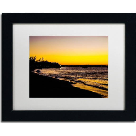 Trademark Fine Art "Deluxe Sunset" Canvas Art by Yale Gurney, White Matte, Black Frame