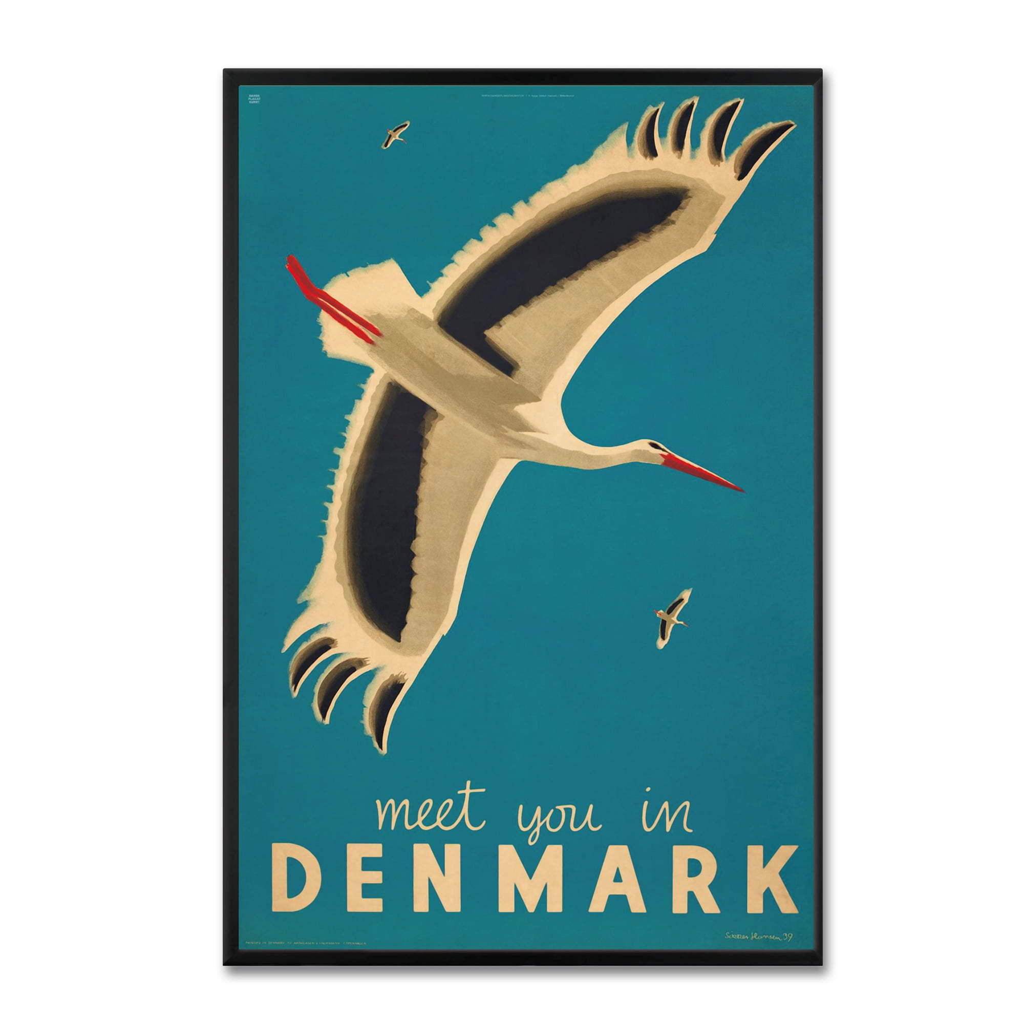 Denmark Bird Mid-Century Modern Canvas Art