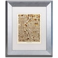 thumbnail image 1 of Trademark Fine Art "Denver CO Street Map Brown" Canvas Art by Michael Tompsett, White Matte, Silver Frame, 1 of 4