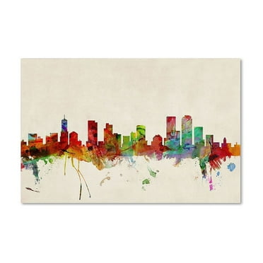 Trademark Fine Art "Denver, Colorado" Canvas Art by Michael Tompsett