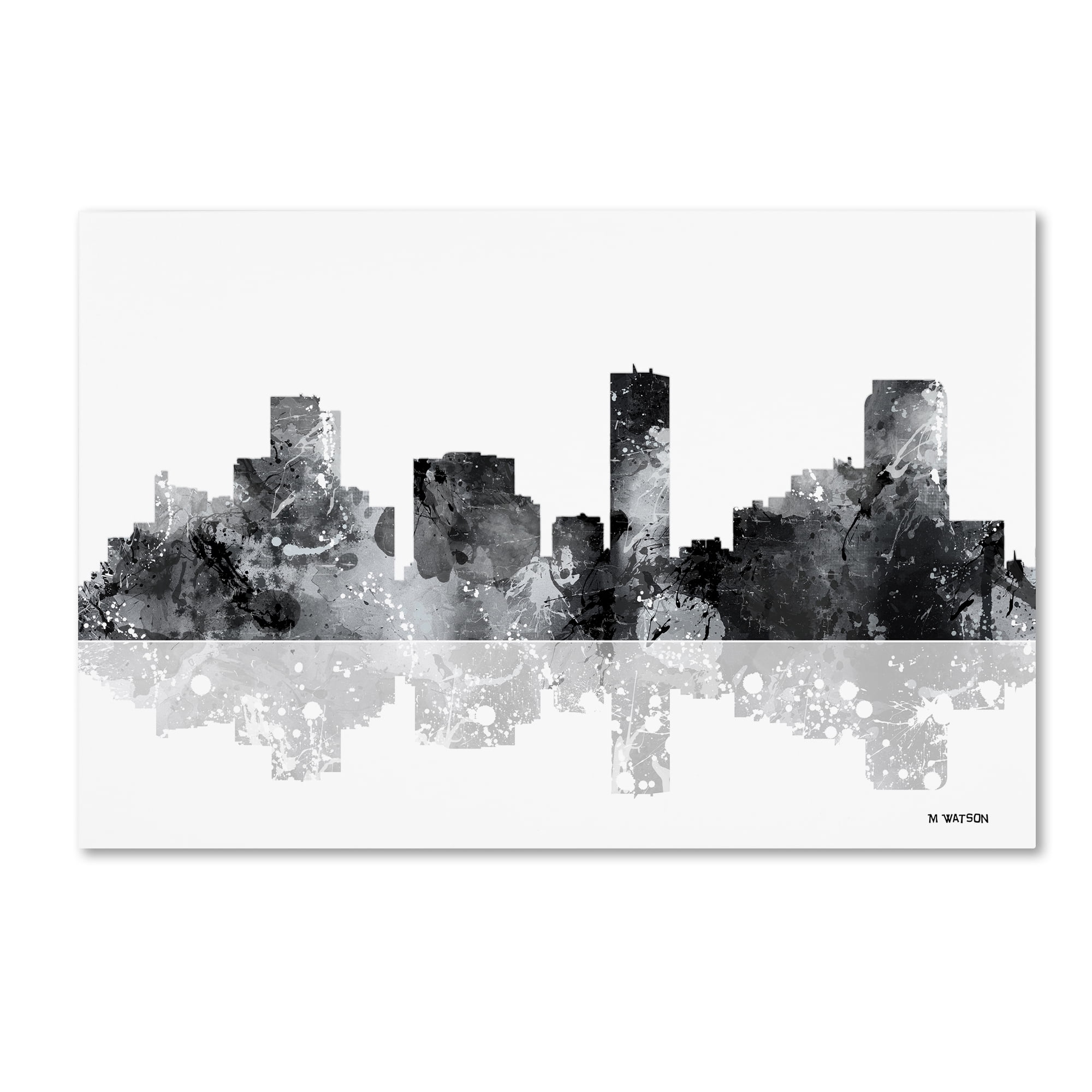 Trademark Fine Art "Denver Colorado Skyline BG-1" Canvas Art by Marlene Watson