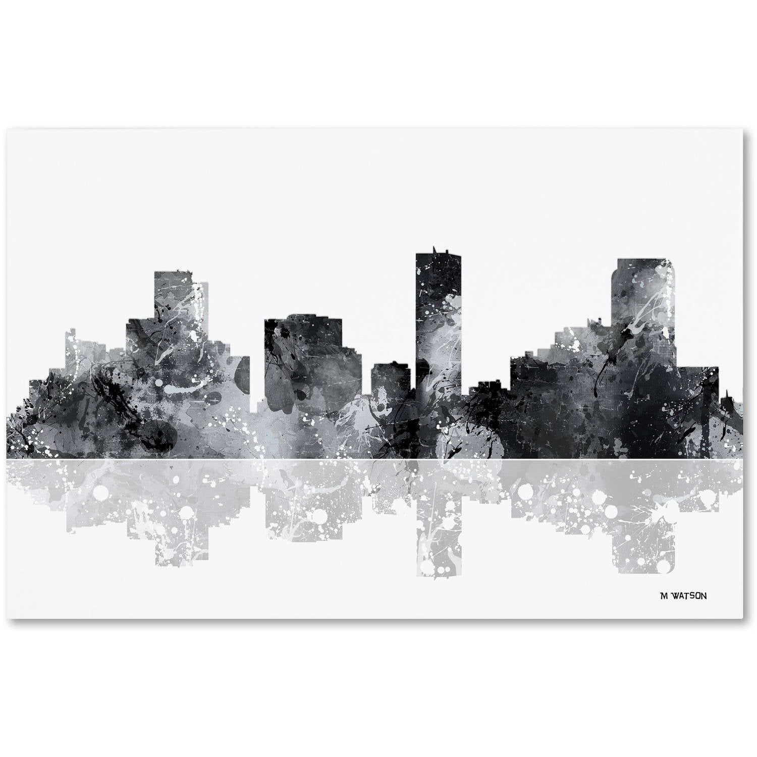 Trademark Fine Art "Denver Colorado Skyline BG-1" Canvas Art by Marlene Watson