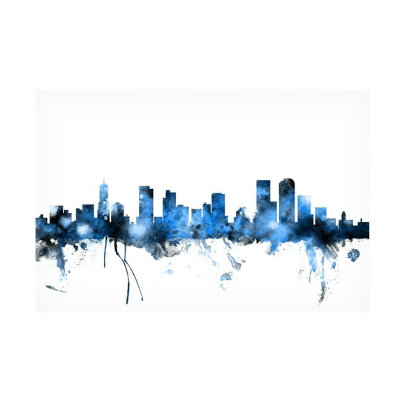 Trademark Fine Art Michael Tompsett Denver Colorado Skyline III Canvas Wall Art - 12x19