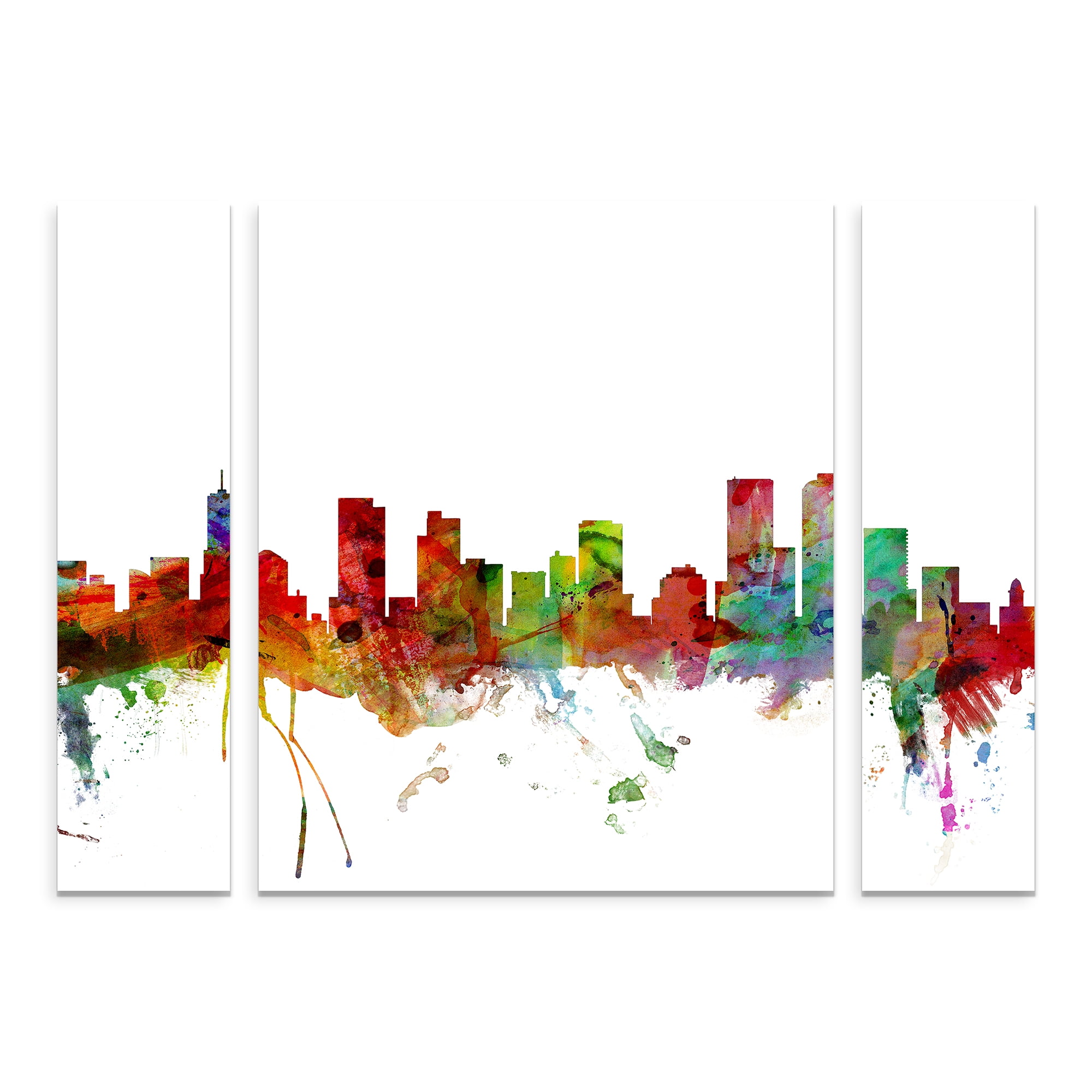 Trademark Fine Art 'Denver Colorado Skyline' Multi-Panel Canvas Art Set by Michael Tompsett