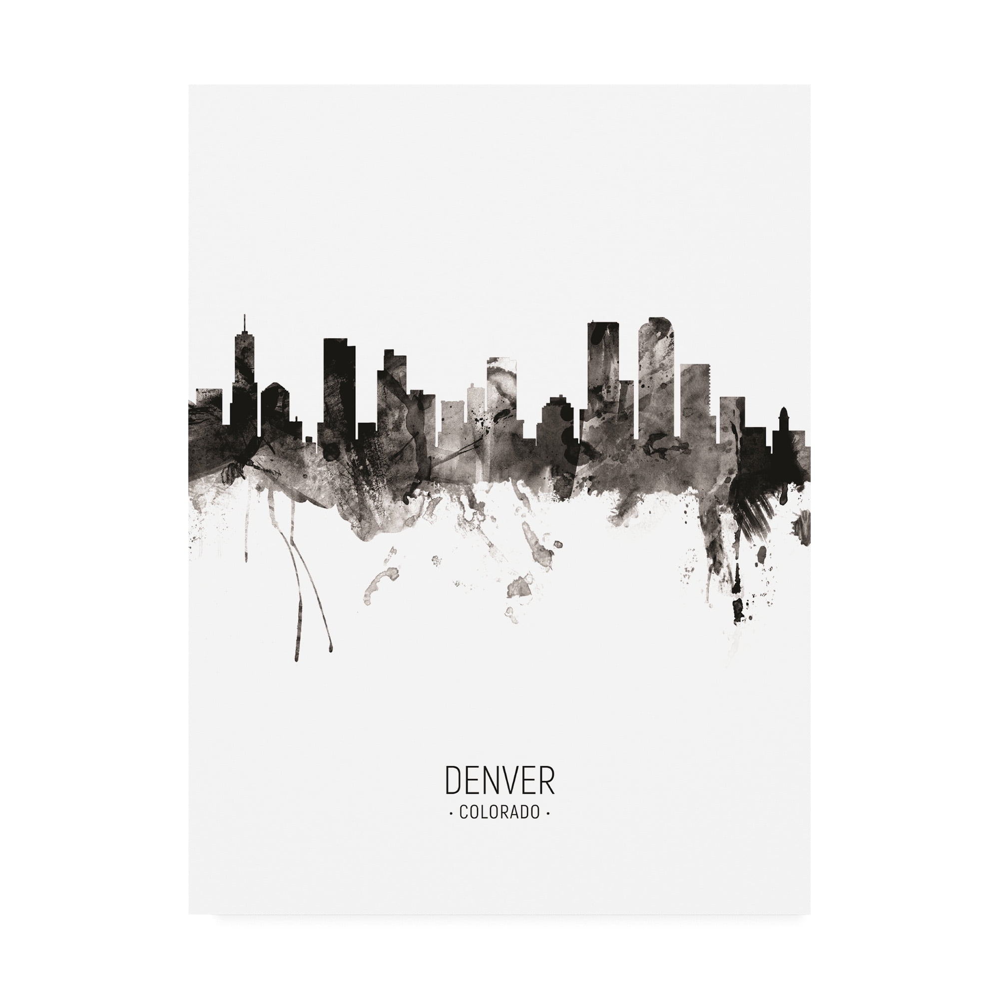Trademark Fine Art 'Denver Colorado Skyline Portrait II' Canvas Art by Michael Tompsett